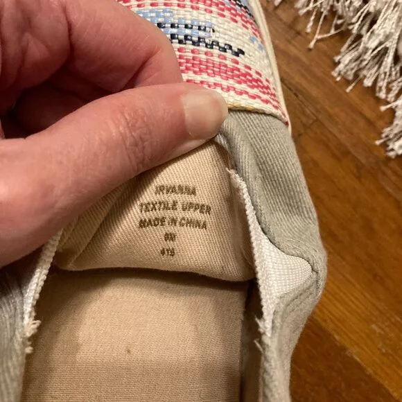 Indigo rd Slip On Sneakers Gray/Multicolor Woven Canvas Summer Western Resort - Picture 3 of 6